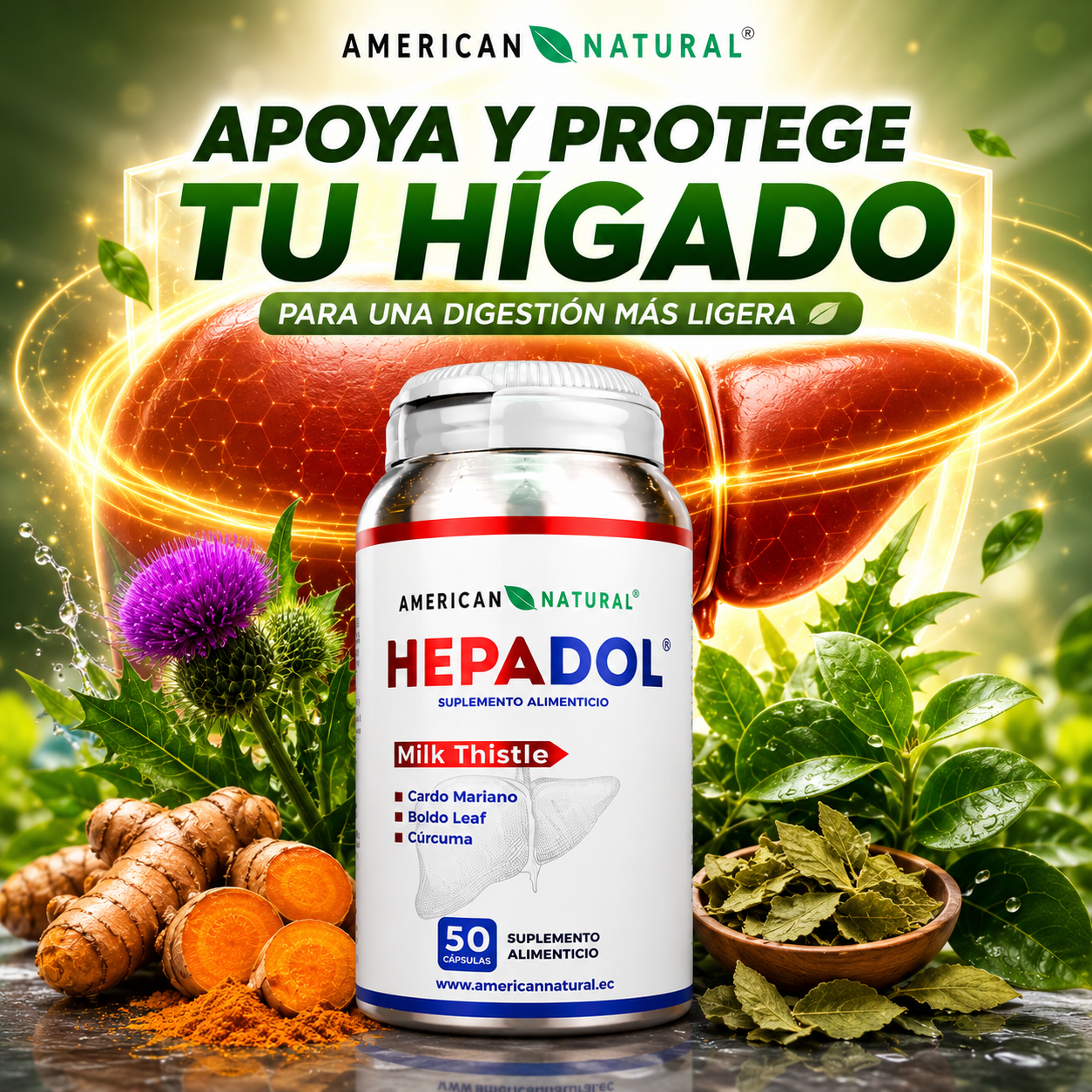 Hepadol - Ayuda a cuidar tu hígado y favorece una digestión más ligera.