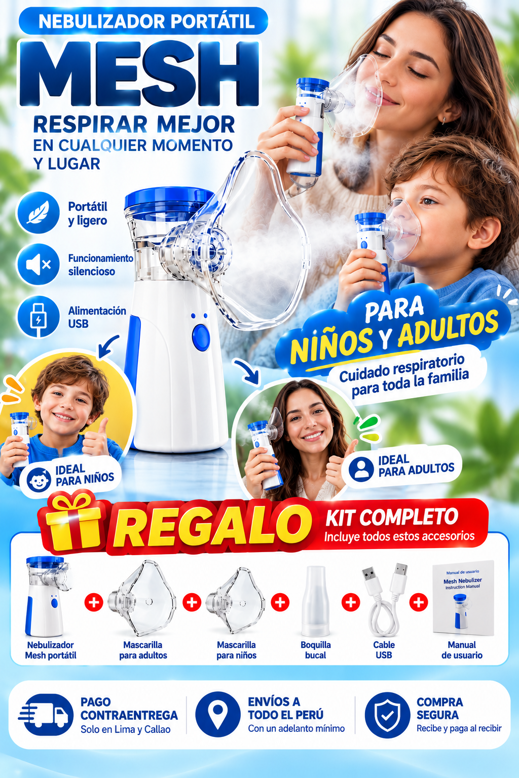 NUEVO NEBULIZADOR PORTÁTIL MESH